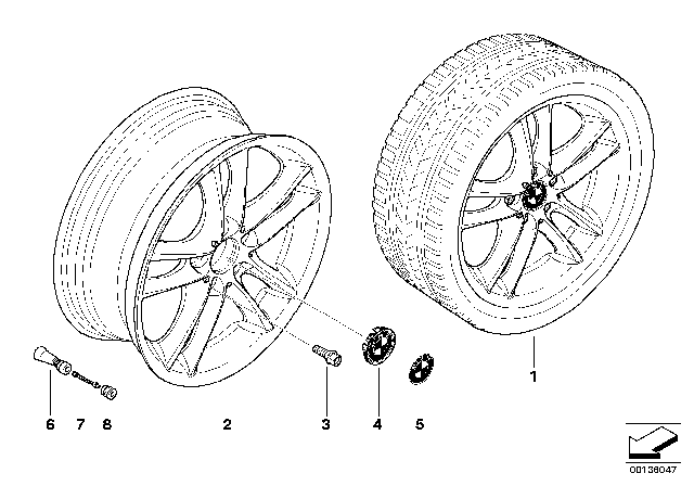 2009 BMW 135i BMW LA Wheel, Double Spoke Diagram 3