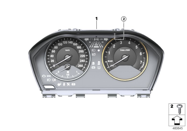 2017 BMW 230i Instrument Cluster Diagram for 62106834477