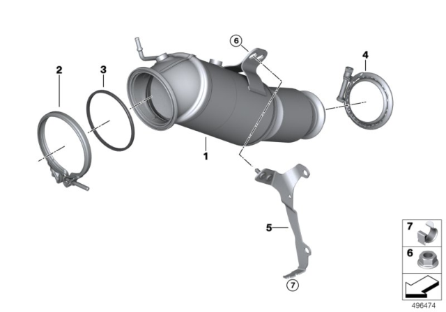 2020 BMW 745e xDrive Engine - Compartment Catalytic Converter Diagram 2