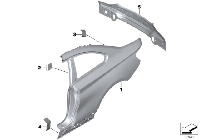 2015 BMW 228i Side Panel / Tail Trim Diagram