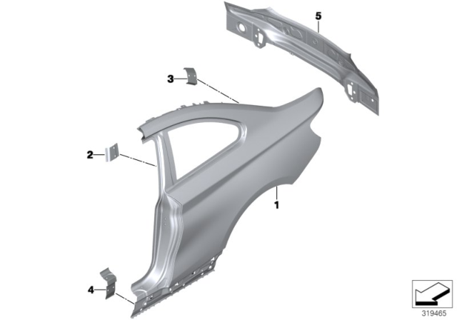 2015 BMW M235i Side Panel / Tail Trim Diagram