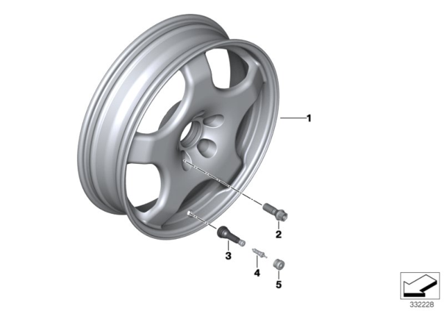 2018 BMW X5 M Emergency Wheel, Light Alloy Diagram