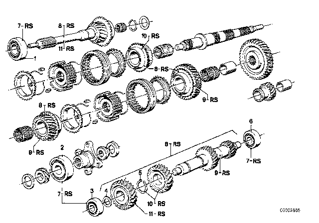 1980 BMW 320i Gear Wheel Set Parts / Repair Kits (Getrag 242) Diagram 1