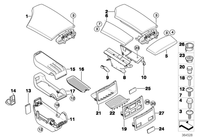 2006 BMW 530xi Illuminated Ring, Transparent Diagram for 51168222182