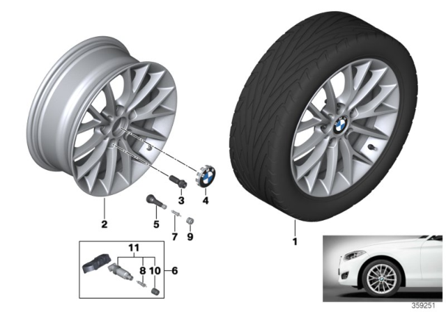 2015 BMW 228i BMW LA Wheel, Y-Spoke Diagram