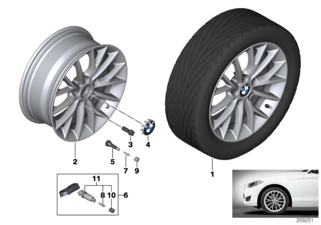 2017 BMW M240i BMW LA Wheel, Y-Spoke Diagram