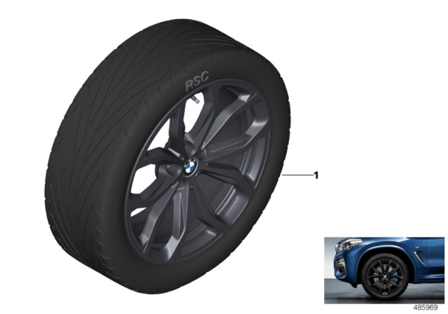 2020 BMW X4 BMW LA Wheel, Y-Spoke Diagram
