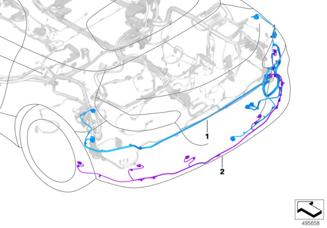 2020 BMW Z4 Repair Cable Main Wiring Harness - Rear Diagram