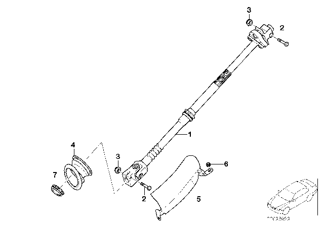 1999 BMW 740i Steering Column - Lower Joint Assy Diagram