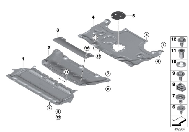 2016 BMW 740i Underbonnet Screen Diagram