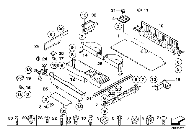 2013 BMW X5 Trim Panel, Rear Trunk / Trunk Lid Diagram 2