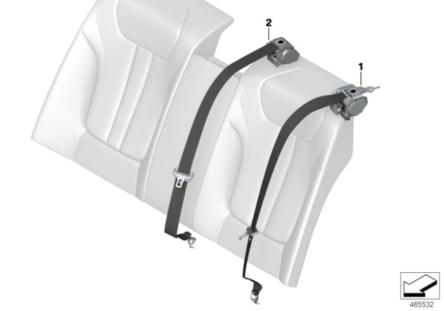 2018 BMW 750i Upper Strap, Rear Outer Diagram for 72117988894