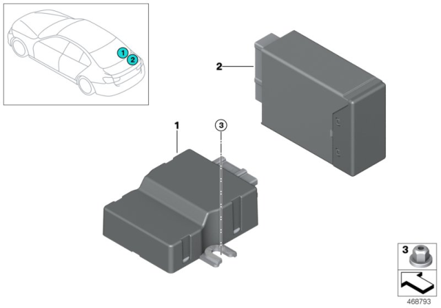 2018 BMW 330e Control Unit For Fuel Pump Diagram for 16147439743