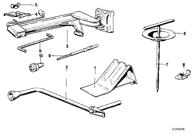 1978 BMW 733i Bracket For Spare Wheel Diagram for 71151128865