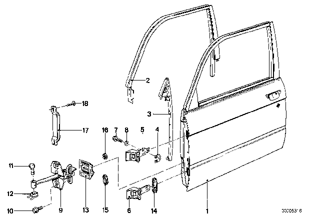 1982 BMW 528e Guide Rail Front Right Diagram for 41511874782