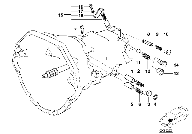 1995 BMW 540i Inner Gear Shifting Parts (S6S420G) Diagram