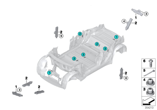 2019 BMW i3 Single Parts, Aerial, Comfort Access Diagram