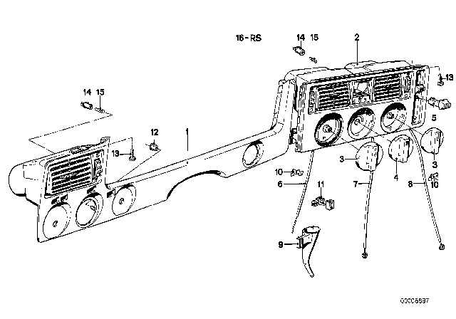 1977 BMW 320i Knob Temperature Diagram for 64111370060