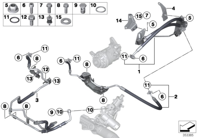 2014 BMW X5 Oil Lines / Adaptive Drive & Active Steering Diagram