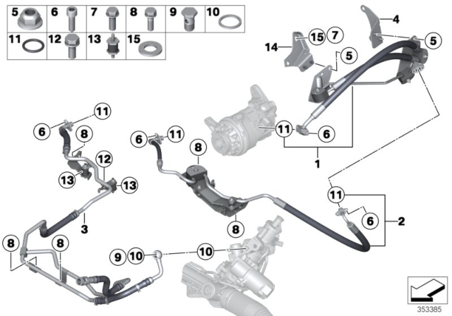 2018 BMW X5 Oil Lines / Adaptive Drive & Active Steering Diagram