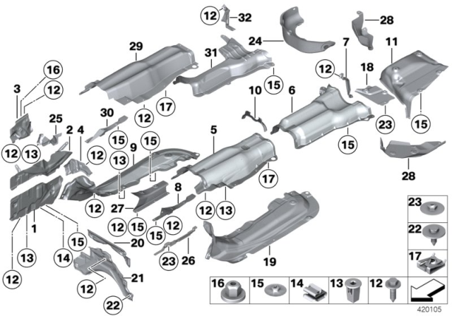 2016 BMW 528i Heat Insulation Diagram