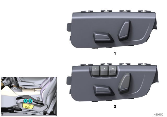 2015 BMW i8 Switch, Seat Adjustment Diagram