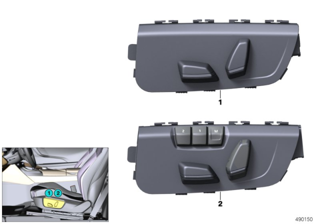 2019 BMW i8 Switch, Seat Adjustment Diagram