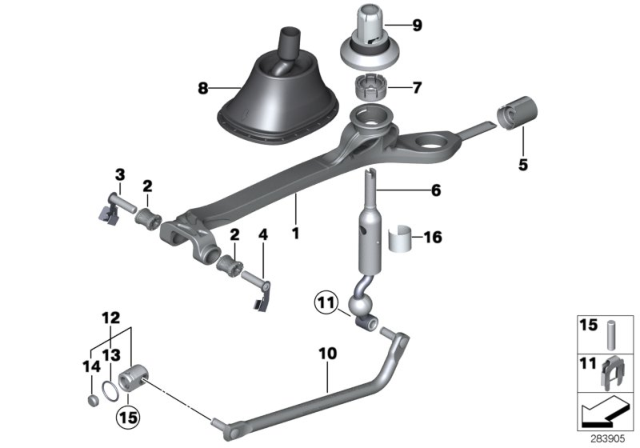 2015 BMW 428i Gearshift, Mechanical Transmission Diagram 1