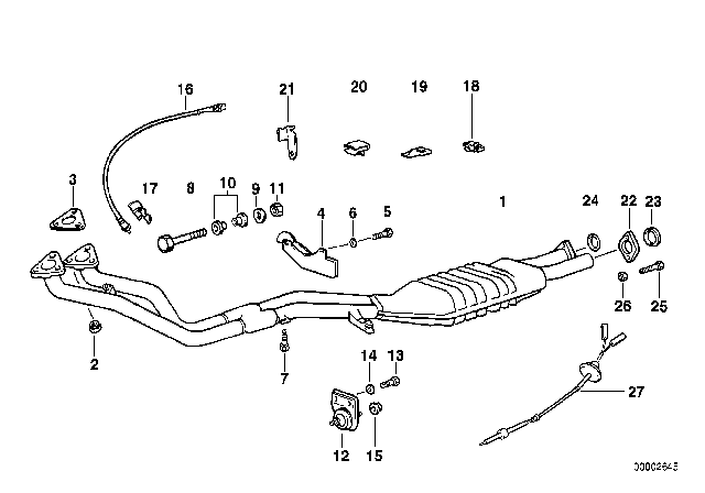 1985 BMW 528e Catalytic Converter Diagram for 11761716749