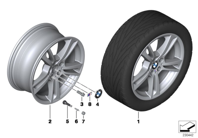 2016 BMW X4 BMW LA Wheel, M Double Spoke Diagram 4