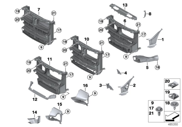 2018 BMW X5 Cover, Grille, Middle Bottom Right Diagram for 51118056852