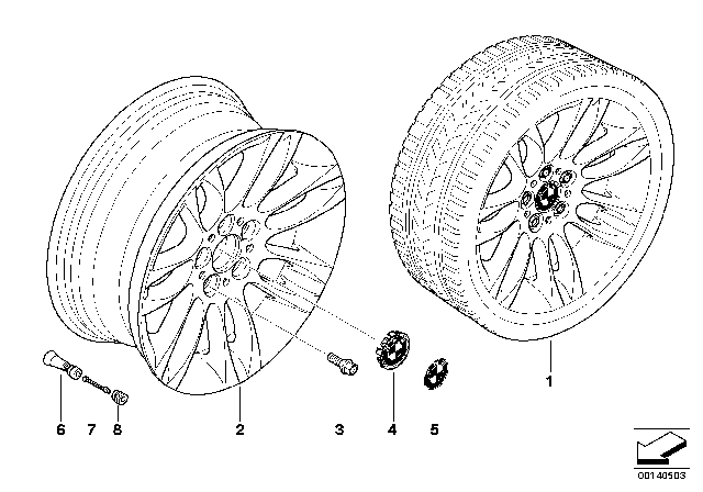 2007 BMW 328i BMW LA Wheel, Double Spoke Diagram