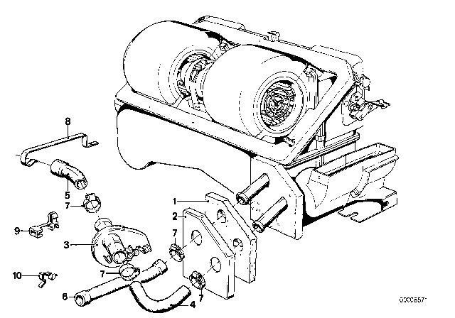 1983 BMW 320i Water Valve Diagram for 64111366669