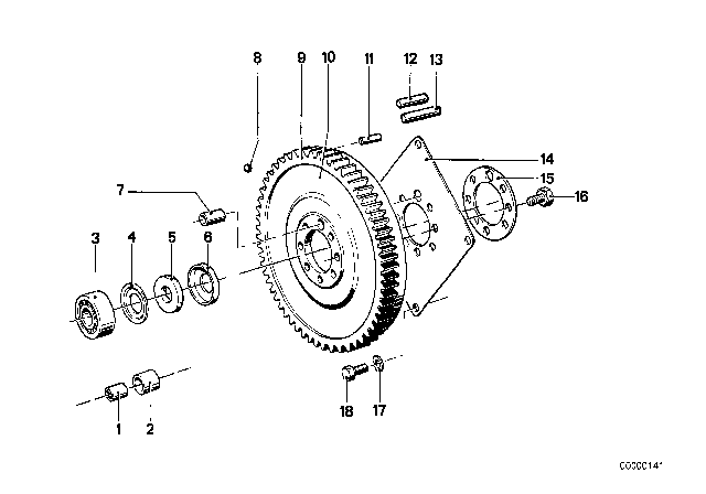 1982 BMW 320i Grooved Ball Bearing Diagram for 11211709934