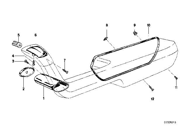 1982 BMW 733i Armrest - Single Parts Diagram 2