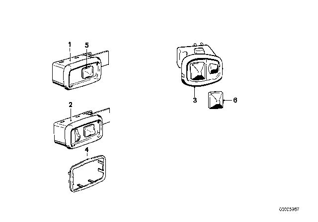 1983 BMW 733i Switch Electrical Exterior Mirror Diagram