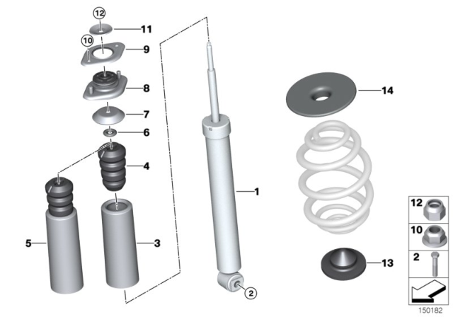 2007 BMW Z4 Rear Spring Strut Mounting Parts Diagram