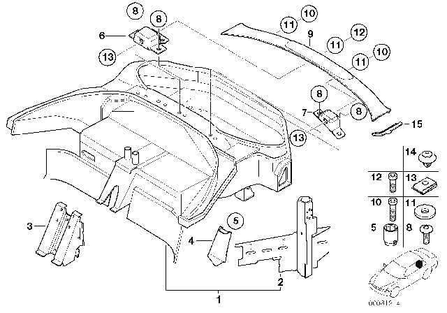 2002 BMW Z8 Rear Window Frame, Bottom, Primed Diagram for 51718268224