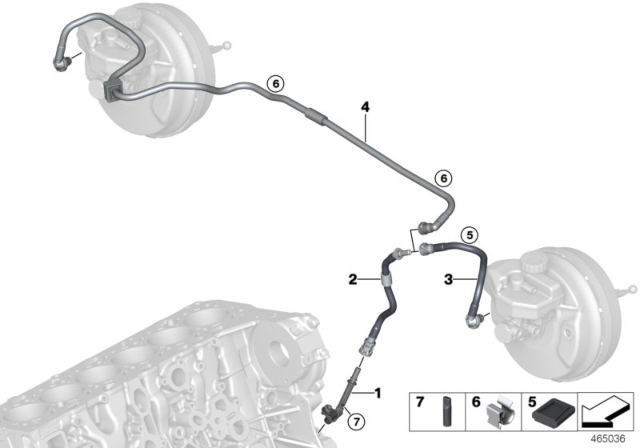 2018 BMW 540i xDrive Vacuum Line, Brake Servo Diagram