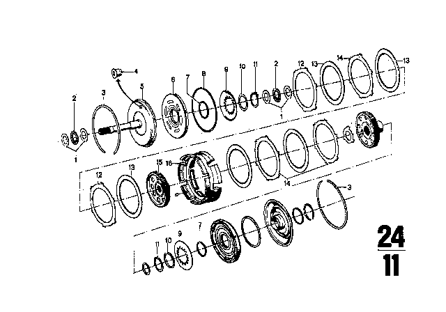 1969 BMW 2800CS Drive Clutch (ZF 3HP20) Diagram 1