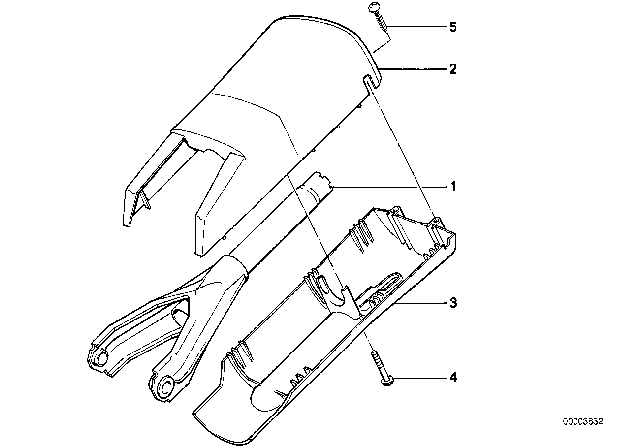 1986 BMW 524td Steering Column - Tube / Trim Panel Diagram 2