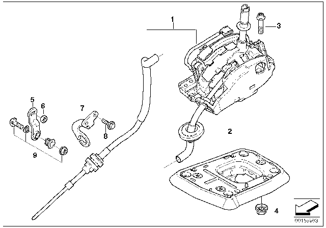 2008 BMW X3 Gear Shift Diagram for 25163420341