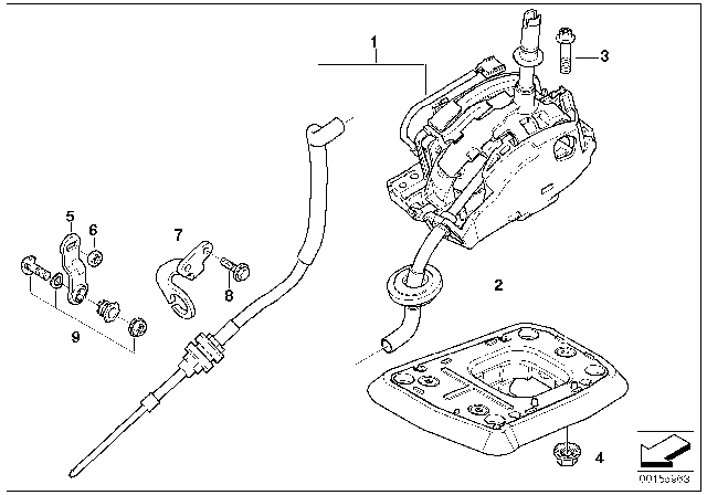 2009 BMW X3 Gear Shift Steptronic, All-Wheel-Drive Diagram