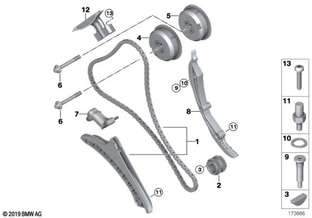 2012 BMW 650i xDrive Timing Gear, Timing Chain Diagram 1