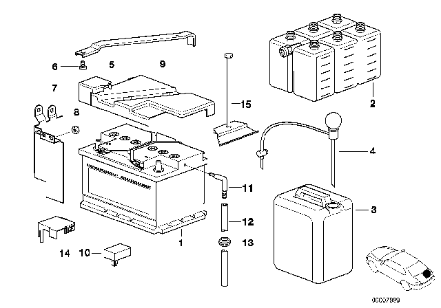 1999 BMW 540i Battery, Empty Diagram