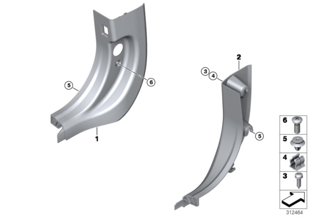 2015 BMW 550i GT Trim Panel Leg Room Diagram