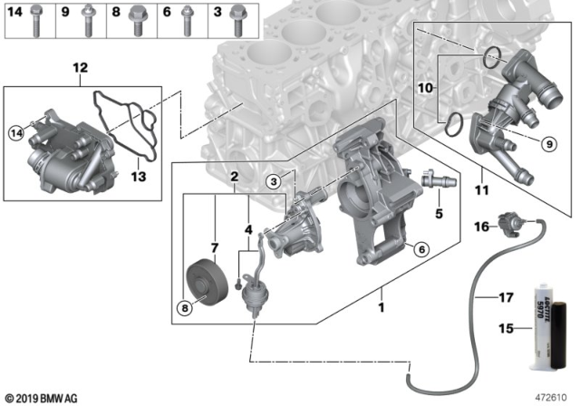 THERMOSTAT HOUSING WITH THER Diagram for 11538576289