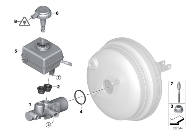 2015 BMW X5 Brake Master Cylinder / Expansion Tank Diagram