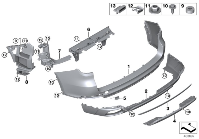 2015 BMW X5 Trim Panel, Rear Diagram