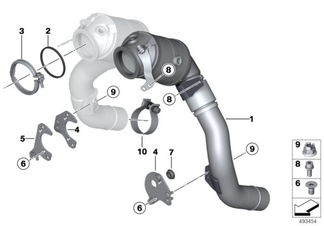 2019 BMW Alpina B7 Exchange Catalytic Converter Close To Engine Diagram for 18327645440